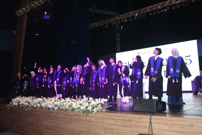 Grade  12 students at their graduation ceremony, The Hamilton International School Doha