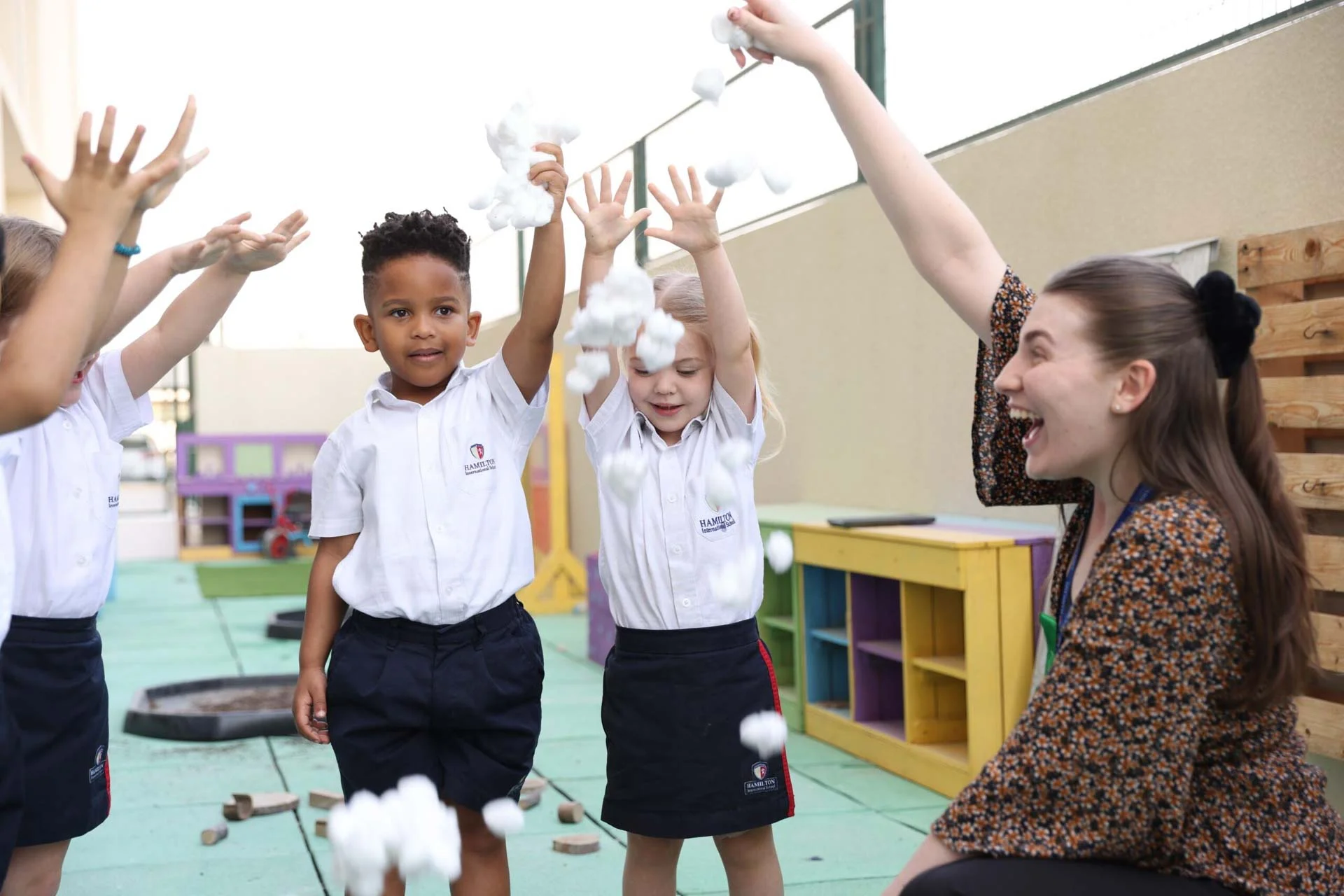 Kindergarten students learning at The Hamilton International School in Doha
